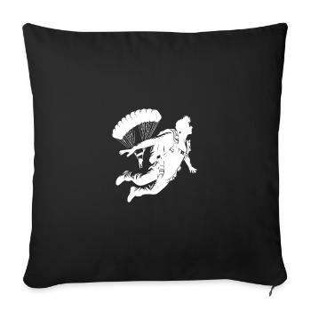 Parachute Jump Hobby Skydiver - Sofa pillowcase 17,3'' x 17,3'' (45 x 45 cm) - black - Front