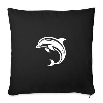 Scuba Friends Design Dolphin in Jump - Housse de coussin décorative 45 x 45 cm - noir - Devant