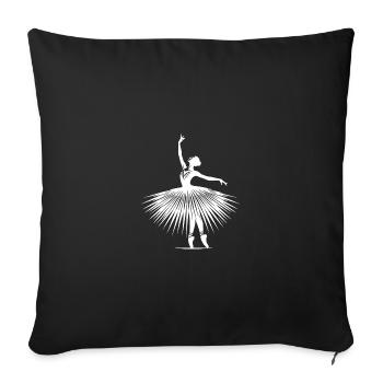L’élégance dansante dans une pose de ballerine parfaite - Housse de coussin décorative 45 x 45 cm - noir - Devant