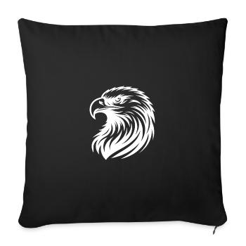 Majestic eagle head with detailed lines - Sofa pillowcase 17,3'' x 17,3'' (45 x 45 cm) - black - Front