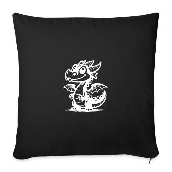 Cute smiling dragon with wings - Sofa pillowcase 17,3'' x 17,3'' (45 x 45 cm) - black - Front