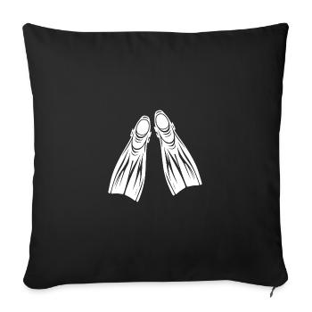 Style de logo de tatouage d’ailerons de plongée - Housse de coussin décorative 45 x 45 cm - noir - Devant