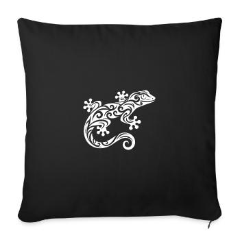 Cute Gecko in Tribal Tattoo Style - Sofa pillowcase 17,3'' x 17,3'' (45 x 45 cm) - black - Front