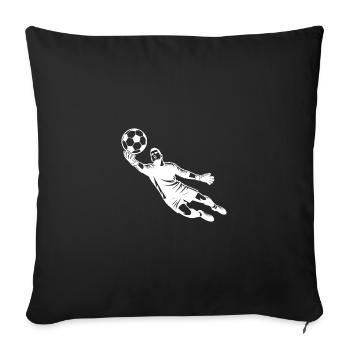 Fußballtorwart springt zur Rettung des Balls - Sofakissenbezug 45 x 45 cm - Schwarz - Vorne