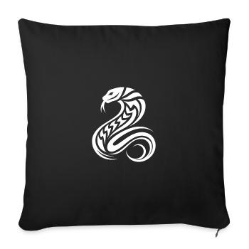 Tribal Tattoo Style Snake - Sofa pillowcase 17,3'' x 17,3'' (45 x 45 cm) - black - Front