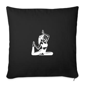 Harmonie pour le corps et l’ Yoga Relaxation - Housse de coussin décorative 45 x 45 cm - noir - Devant