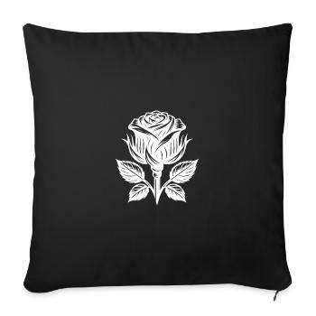 Beauté classique de la rose Fleur de rose - Housse de coussin décorative 45 x 45 cm - noir - Devant