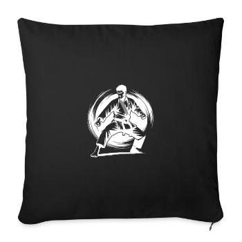 Starke Karate Haltung mit Kampfkunst und Respekt - Sofakissenbezug 45 x 45 cm - Schwarz - Vorne