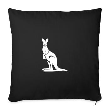 Beuteltiere der Wildnis Känguru Silhouette - Sofakissenbezug 45 x 45 cm - Schwarz - Vorne