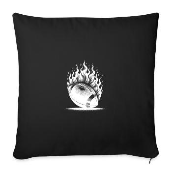 Field Goal Football in Flames and Fire - Sofa pillowcase 17,3'' x 17,3'' (45 x 45 cm) - black - Front