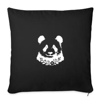 Fleur Panda Harmonie des Fleurs Magie Botanique - Housse de coussin décorative 45 x 45 cm - noir - Devant