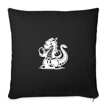 Sombre style dessin animé Karaté Dragon - Housse de coussin décorative 45 x 45 cm - noir - Devant