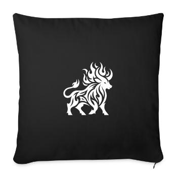 Elegant Wild Burning Bull Tattoo Style - Sofa pillowcase 17,3'' x 17,3'' (45 x 45 cm) - black - Front