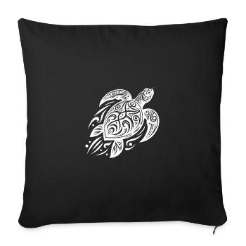 Powerful Pacific Turtle Meets Tribal - Sofa pillowcase 17,3'' x 17,3'' (45 x 45 cm) - black - Front
