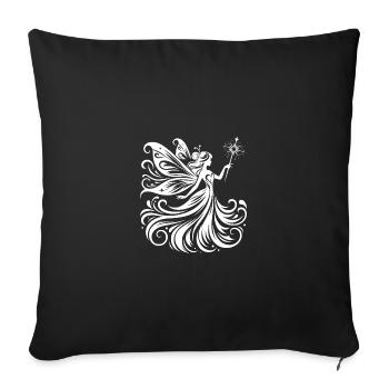 Fairytale-style fairy with enchanting detail - Sofa pillowcase 17,3'' x 17,3'' (45 x 45 cm) - black - Front