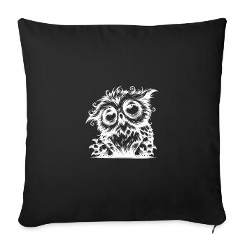 Owls dark circles? My natural accessories - Sofa pillowcase 17,3'' x 17,3'' (45 x 45 cm) - black - Front