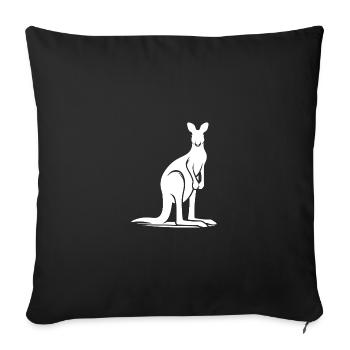 Elegant Kangaroo Marsupials Animal Print Silhouette - Sofa pillowcase 17,3'' x 17,3'' (45 x 45 cm) - black - Front