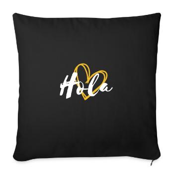 Hola hello summer vacation travel Mother's Day - Sofa pillowcase 17,3'' x 17,3'' (45 x 45 cm) - black - Front