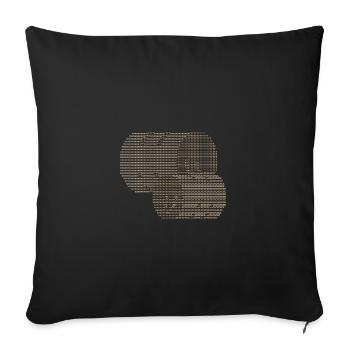Une balle de foin à la ferme carerent ASCII - Housse de coussin décorative 45 x 45 cm - noir - Devant