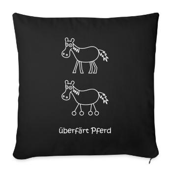 überfärt Pferd, überfahren, Pferd Pferd mit Rädern - Sofakissenbezug 45 x 45 cm - Schwarz - Vorne