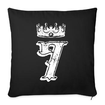 7 Couronne de numéros - Housse de coussin décorative 45 x 45 cm - noir - Devant