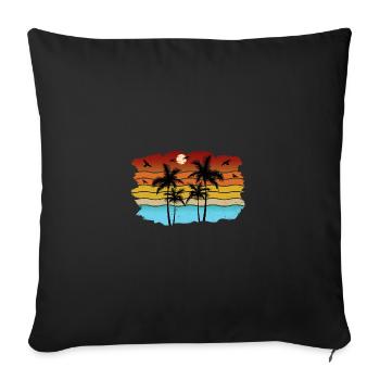Sunset beach summer gift beach retro - Sofa pillowcase 17,3'' x 17,3'' (45 x 45 cm) - black - Front