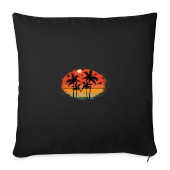 Sunset beach summer gift beach retro - Sofa pillowcase 17,3'' x 17,3'' (45 x 45 cm) - black - Front