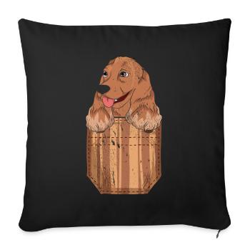 Sac de poitrine pour chien Cadeau Cocker Épagneul - Housse de coussin décorative 45 x 45 cm - noir - Devant