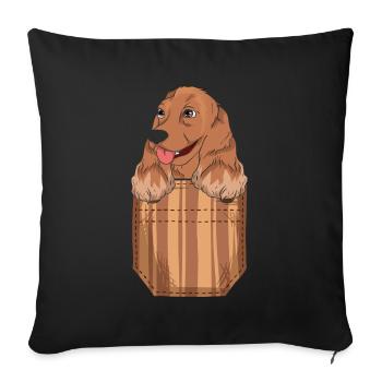 Idée cadeau Sac poitrine pour chien Cocker Spaniel - Housse de coussin décorative 45 x 45 cm - noir - Devant