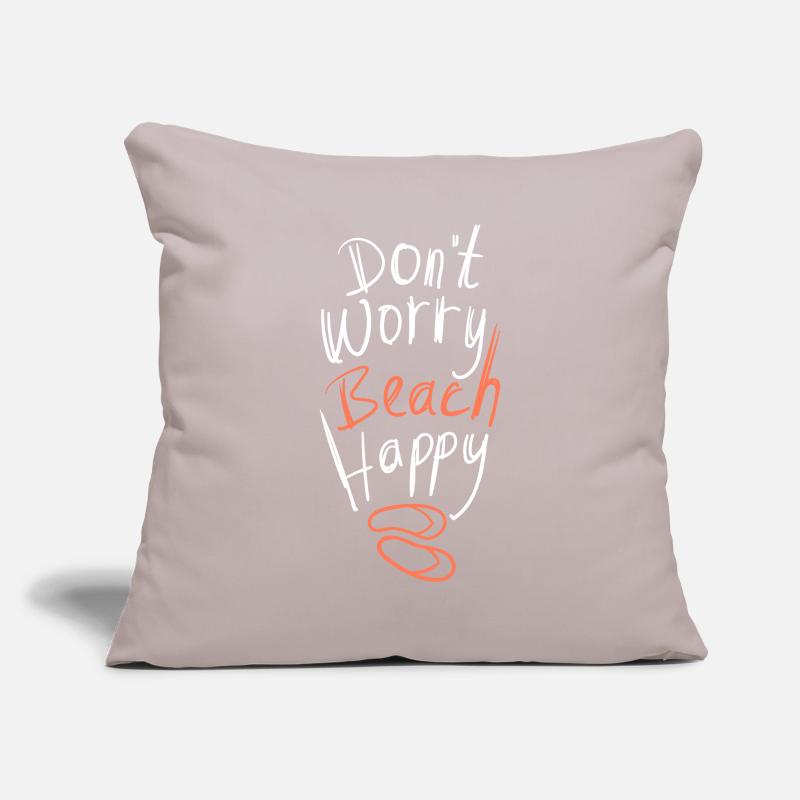 Ne t’inquiète pas, plage, joyeuse déclaration d’été Housse de coussin décorative 45 x 45 cm