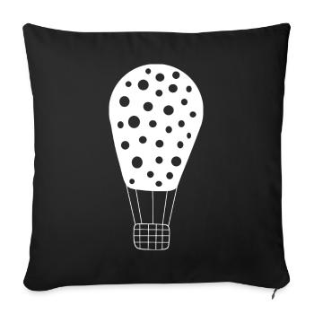 Hot air balloon white - Sofa pillowcase 17,3'' x 17,3'' (45 x 45 cm) - black - Front