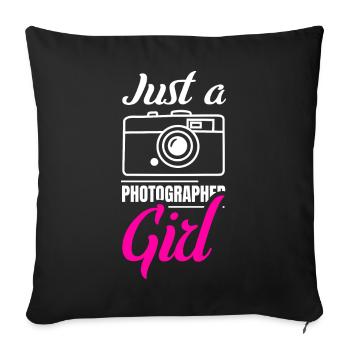 Camera Girl - Sofa pillowcase 17,3'' x 17,3'' (45 x 45 cm) - black - Front
