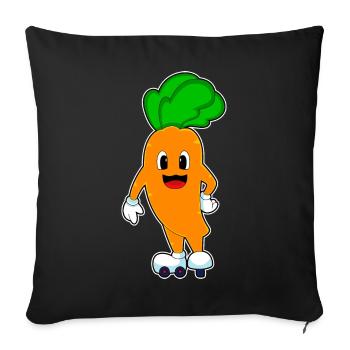 Carrot Roller Skating Roller Skates - Housse de coussin décorative 45 x 45 cm - noir - Devant