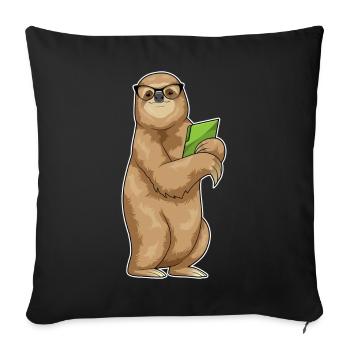 Sloth Secretary Folder Office - Sofa pillowcase 17,3'' x 17,3'' (45 x 45 cm) - black - Front