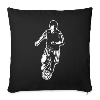 Soccer Player Drawing - Sofa pillowcase 17,3'' x 17,3'' (45 x 45 cm) - black - Front