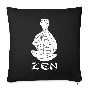 Yogi Turtle (White) - Sofa pillowcase 17,3'' x 17,3'' (45 x 45 cm) - black - Front
