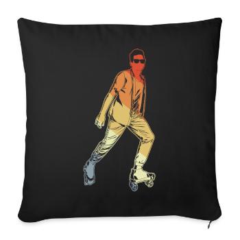 Figure Skating - Sofa pillowcase 17,3'' x 17,3'' (45 x 45 cm) - black - Front