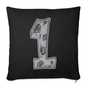 1 - Première Lune - Housse de coussin décorative 45 x 45 cm - noir - Devant
