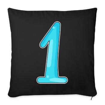 1 - Sofa pillowcase 17,3'' x 17,3'' (45 x 45 cm) - black - Front