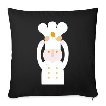 , Chef l pas de texte - Housse de coussin décorative 45 x 45 cm - noir - Devant