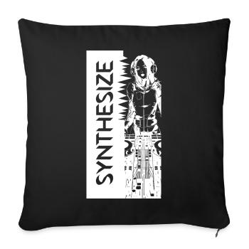 Synth White - Sofa pillowcase 17,3'' x 17,3'' (45 x 45 cm) - black - Front
