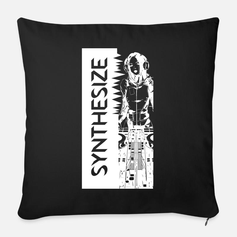 Synth White - Sofakissenbezug 45 x 45 cm - Schwarz