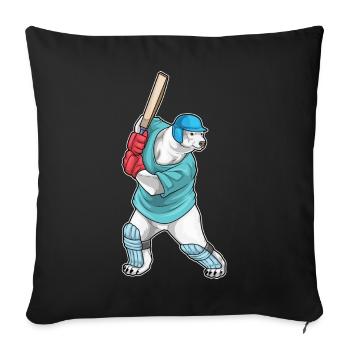Polar Bear Cricket Cricket Bat - Sofa pillowcase 17,3'' x 17,3'' (45 x 45 cm) - black - Front