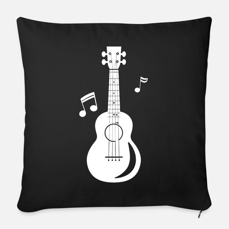 Ukulele Grafik - Sofakissenbezug 45 x 45 cm - Schwarz