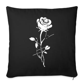 Stylized Rose Urban Style - Sofa pillowcase 17,3'' x 17,3'' (45 x 45 cm) - black - Front