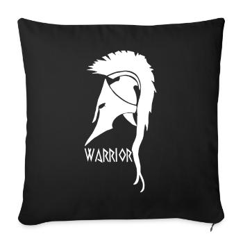 Antiker weißer Kriegerhelm - Sofakissenbezug 45 x 45 cm - Schwarz - Vorne