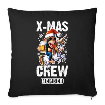 Xmas Party Crew Christmas Monkey Unicorn - Sofa pillowcase 17,3'' x 17,3'' (45 x 45 cm) - black - Front