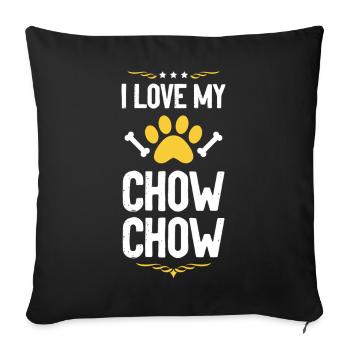 Chow Chow Love Chemise - Housse de coussin décorative 45 x 45 cm - noir - Devant