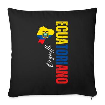 Ecuadorianischer Stolz, vertikales Design - Sofakissenbezug 45 x 45 cm - Schwarz - Vorne