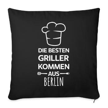 Best Grillers Come From Berlin BBQ Grill Saying - Sofa pillowcase 17,3'' x 17,3'' (45 x 45 cm) - black - Front
